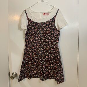 Vintage 90s Rose floral print romper size medium